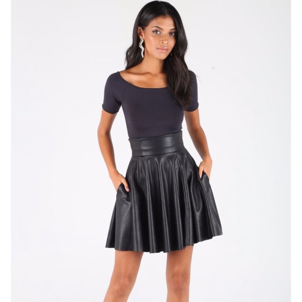 BlackMilk Route 66 Ultra High Waisted Skater Skirt